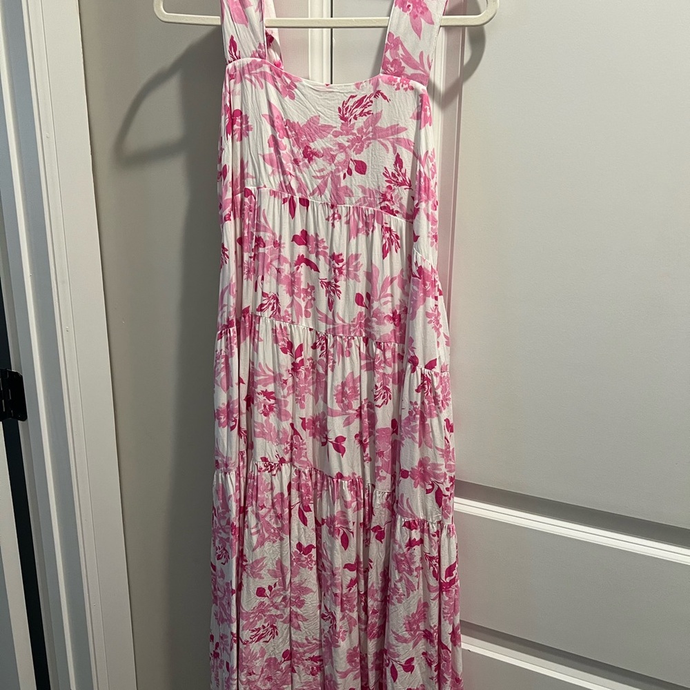 Pink Floral Maxi Dress